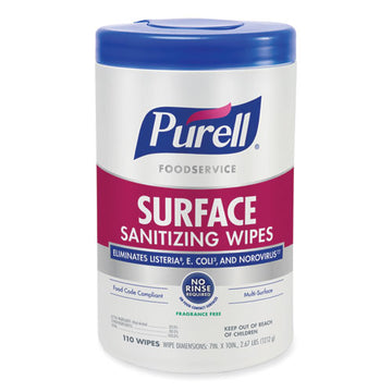 PURELL® Foodservice Surface Sanitizing Wipes, Fragrance-free, 10 X 7, 110-canister, 6 Canisters-carton freeshipping - TVN Wholesale